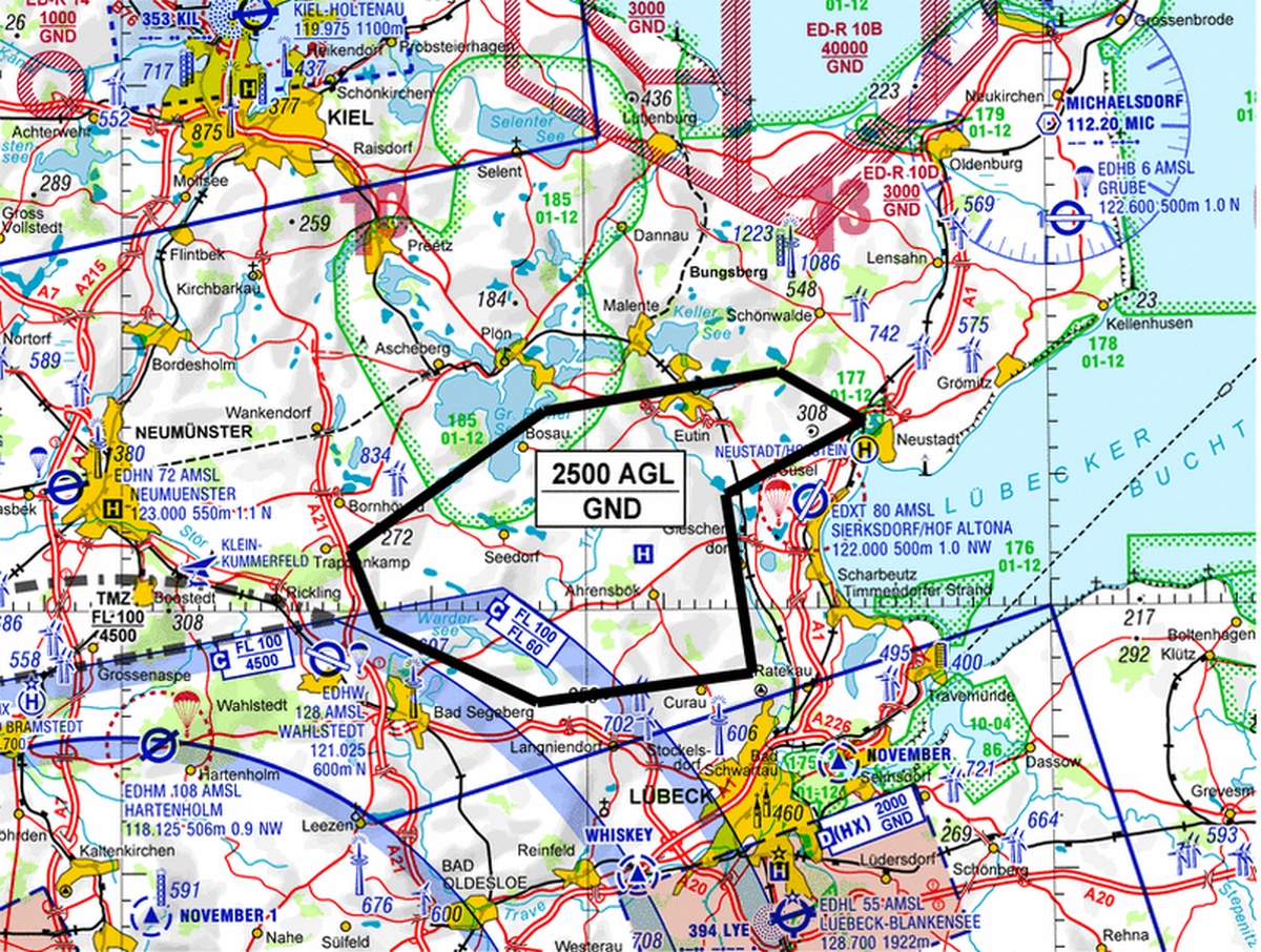 Flugbeschränkungsgebiet Nord-Westlich von Lübeck - GAT.aero